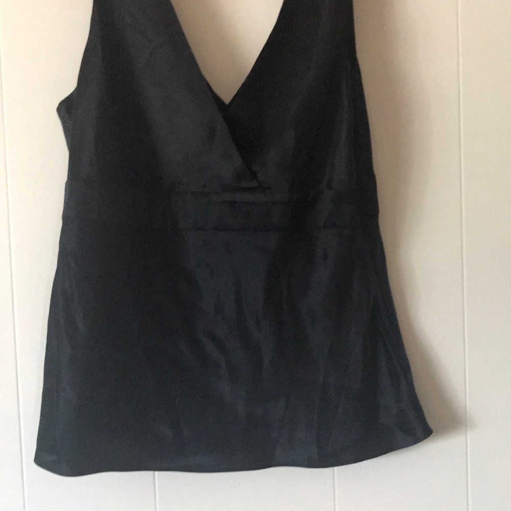 Black silk sheath top